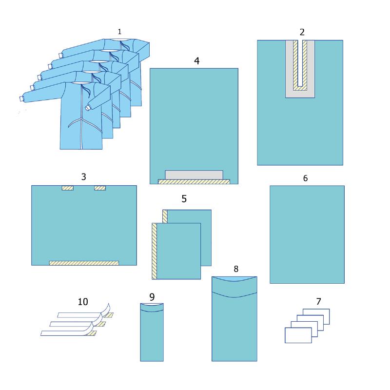 Комплект одягу та покриттів операційних для ортопедії (стегновий) №2В Taipan-Pharm стерильний